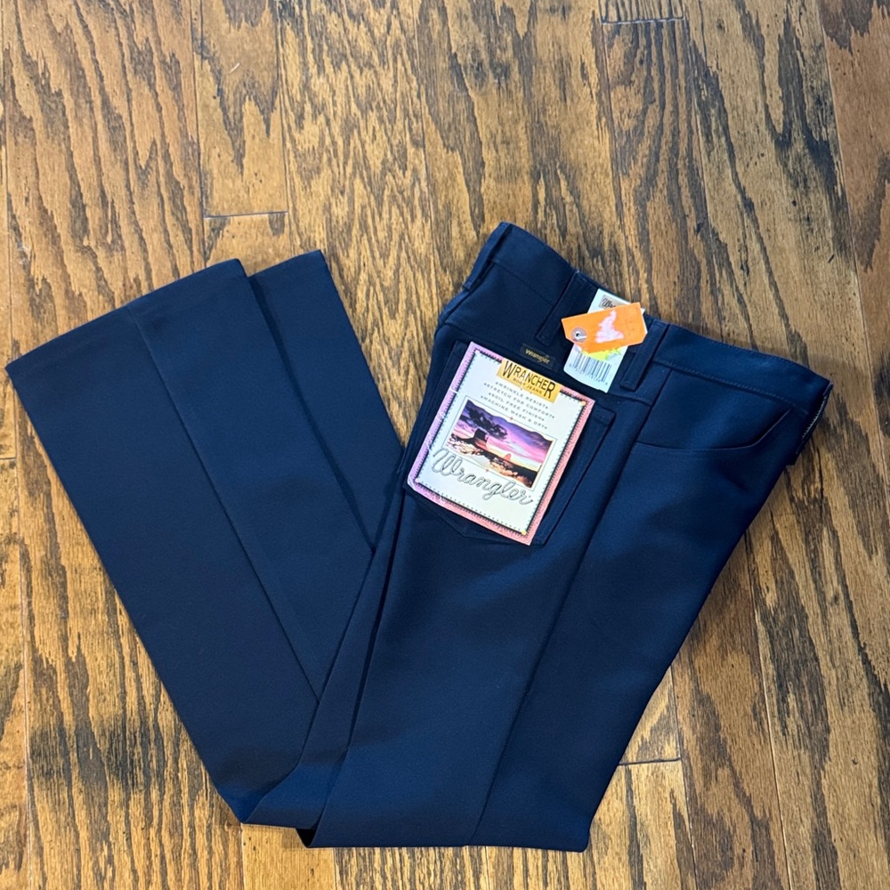 Vintage Wrangler Wrancher regular fit 82nv deep navy jeans slacks